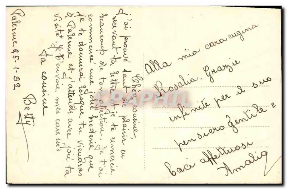 Niño sonriente con una mandolina — Editor Ela, n° 3227 - Reverso