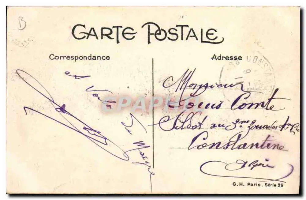 Mulher elegante com cachorro — ilustração de Plenny — G.H. Paris, Série 29 - Verso