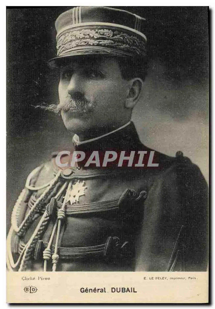 Gen. Dubail — portret wojskowy — E. Le Deley, drukarz, Paryż - Awers