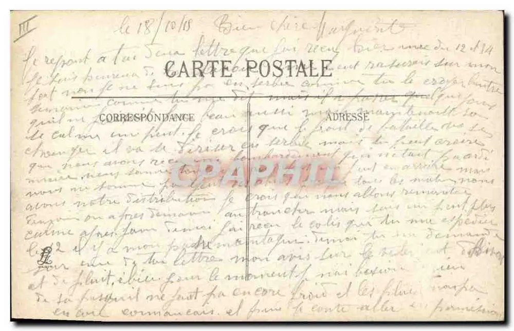 Generał de Castelnau — portret wojskowy — Foto Pirou, rue Royale - Rewers