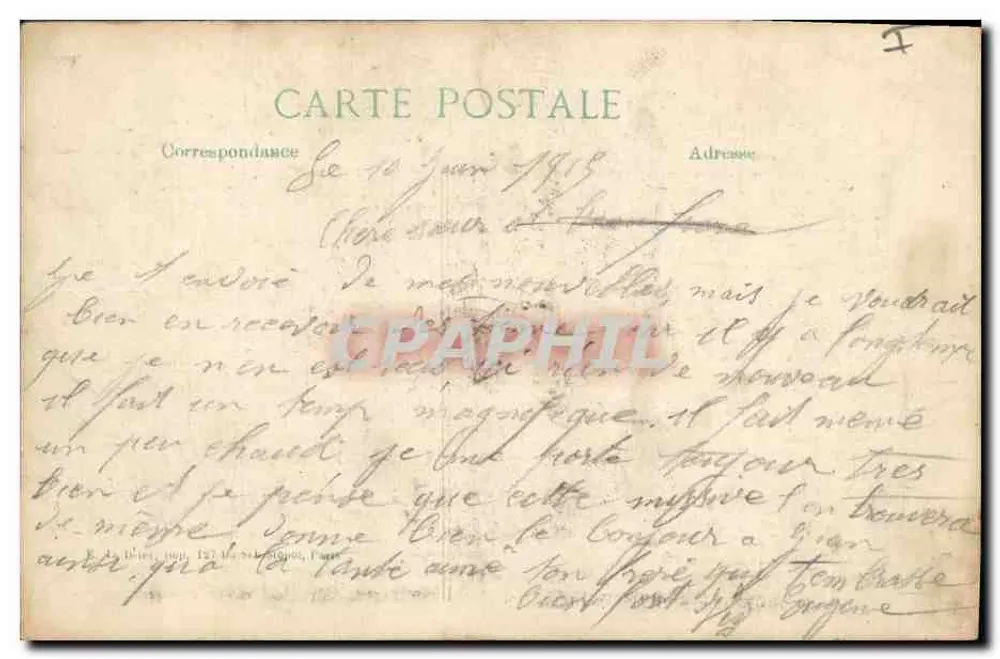 O Geral PAU — retrato militar — E. LE DELEY, Impressor, Paris - Verso