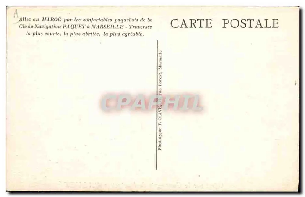 Ankunft des Dampfers "Maréchal Lyautey" in Casablanca — Compagnie de Navigation Paquet - Rückseite