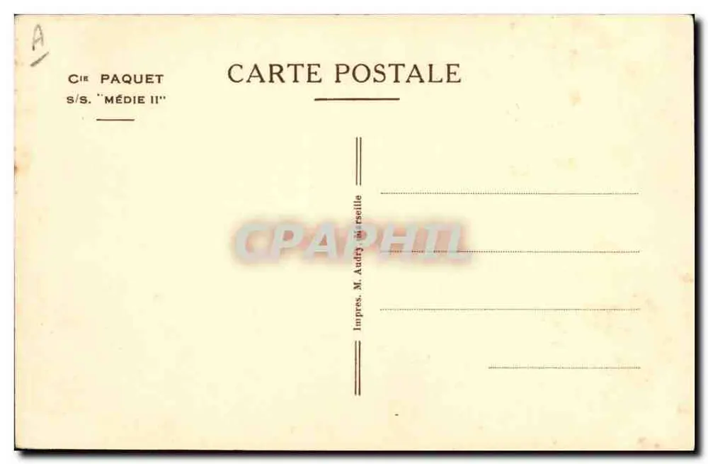 Der Dampfer Médie II — S/S Médie II — Imprimerie M. Audry, Marseille - Rückseite