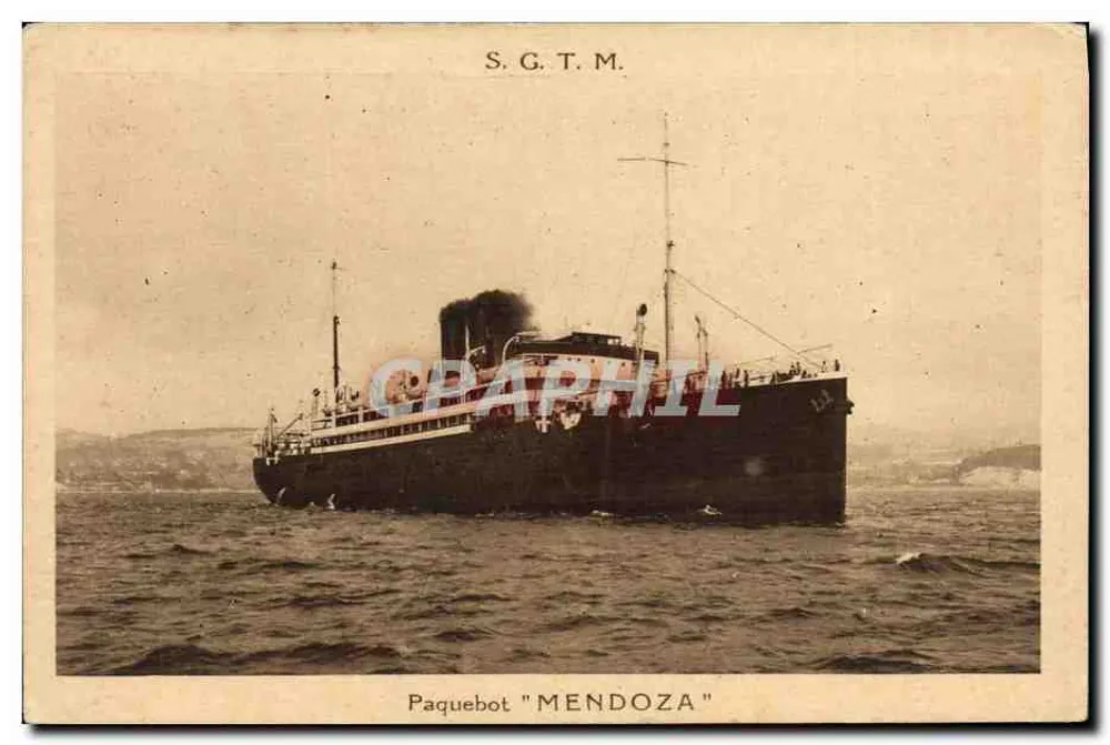 Paquebot "MENDOZA" — navire de la S.G.T.M. — éditeur S.G.T.M. n° 144 - Frente