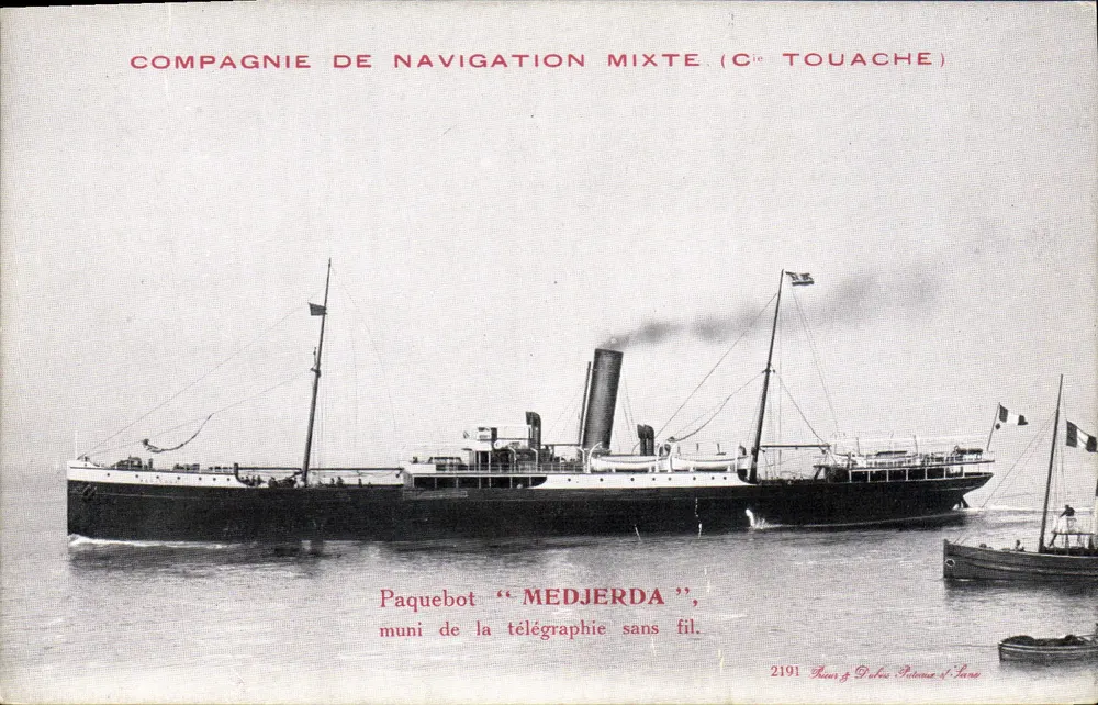 Dampfschiff "MEDJERDA" — Mischverkehrsgesellschaft (C° Touache) — Nr. 2191 - Vorderseite