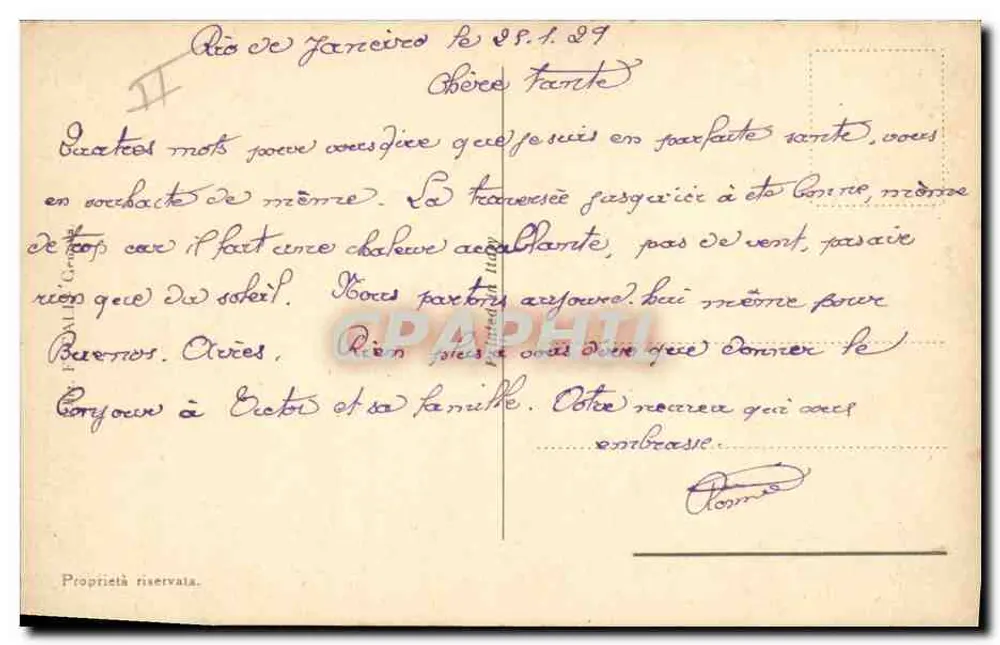 O navio de passageiros "Mendoza" — ilustração colorida — editor desconhecido, número de série não visível - Verso