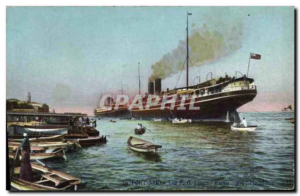 Port-Saïd — Dampfschiffe "Persia" und "Macedonia" — LL - Vorderseite