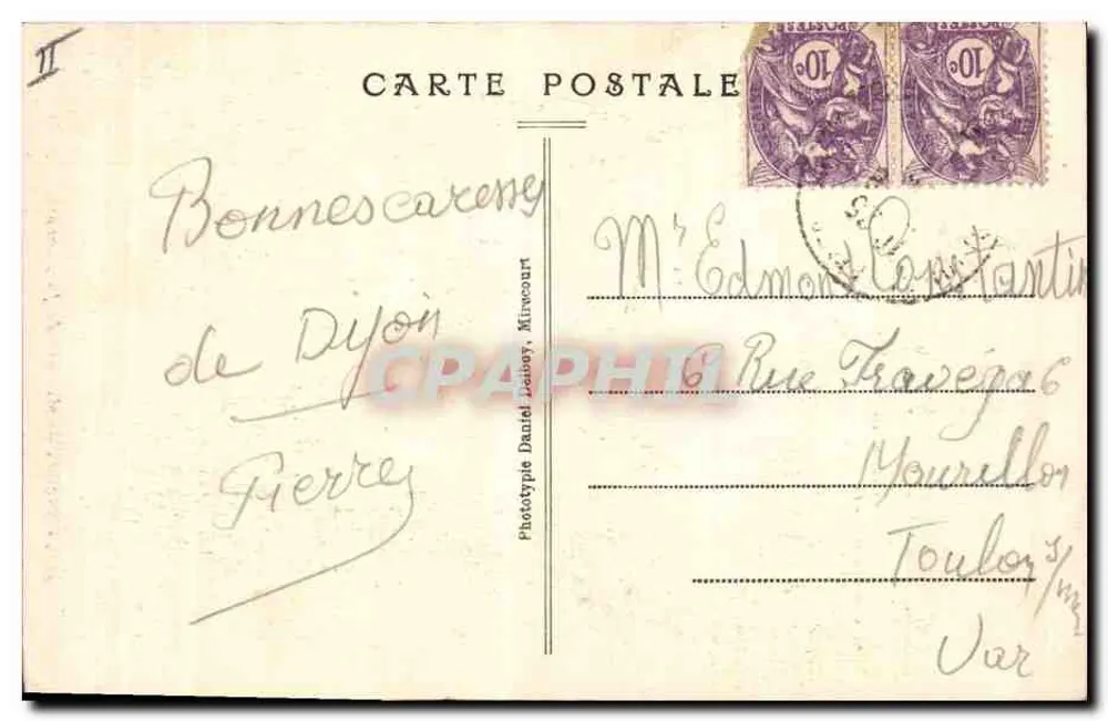 Dijon — Uhr von Jacquemart — Phototypie Daniel Lebey, Minécourt - Rückseite