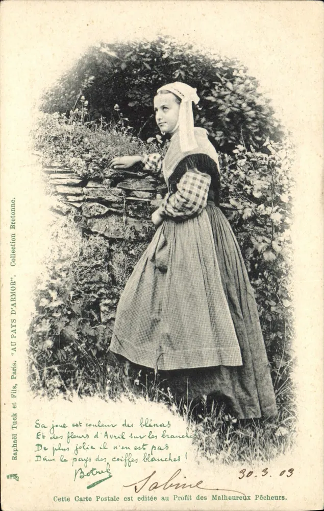 Jovem Bretã — Poema sobre as flores de Abril — editada em prol dos Pescadores da Bretanha - Frente