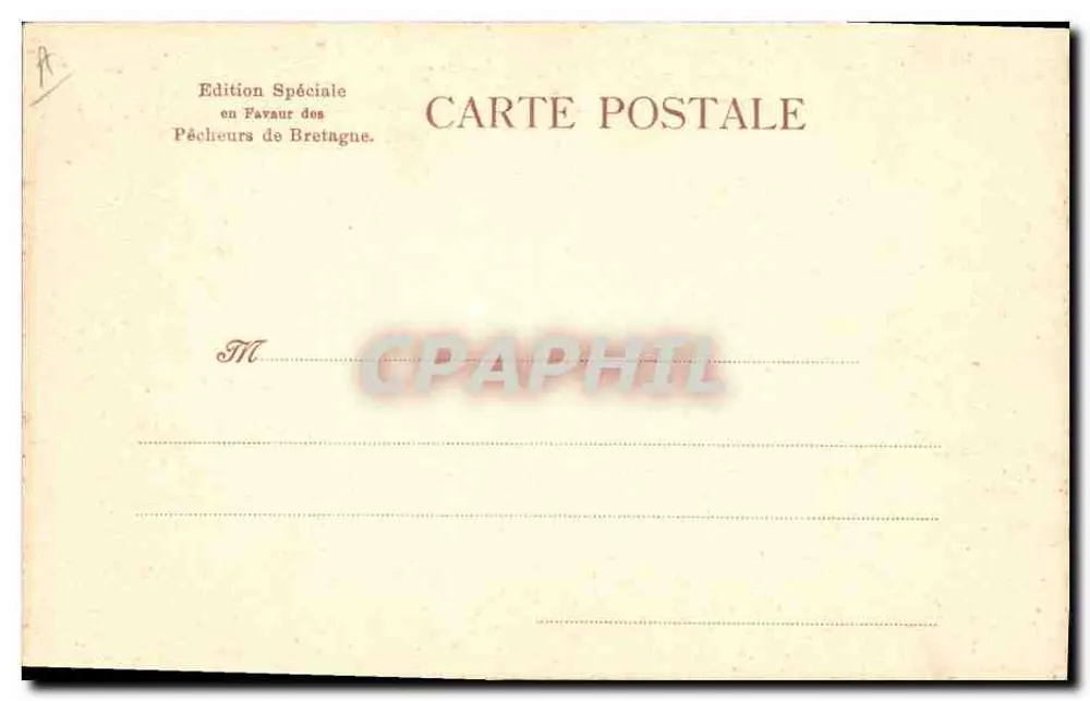 Último Braggon Bretão — Botul — editada em prol dos pescadores da Bretanha por Raphael Tuck & Fils, Paris - Verso