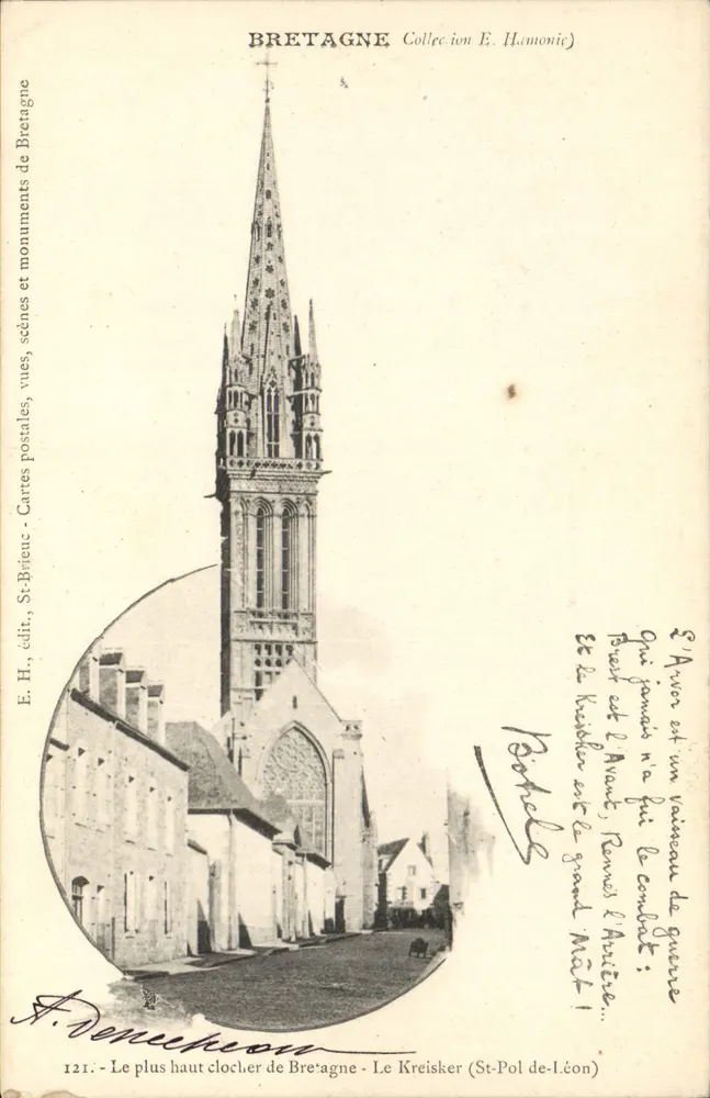O mais alto campanário da Bretanha - O Kreisker (St-Pol-de-Léon) — Coleção E. Hamonic — n°121 - Frente
