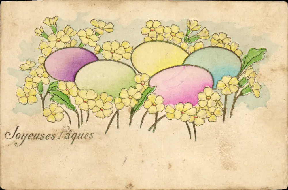 Ovos de Páscoa e flores — Timothée Jacot, Neuchâtel - Frente