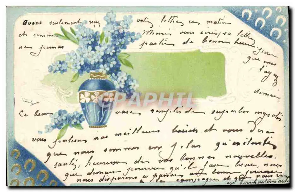 Flores azuis em um vaso — cartão postal — editor não identificado, n° 2153 - Frente