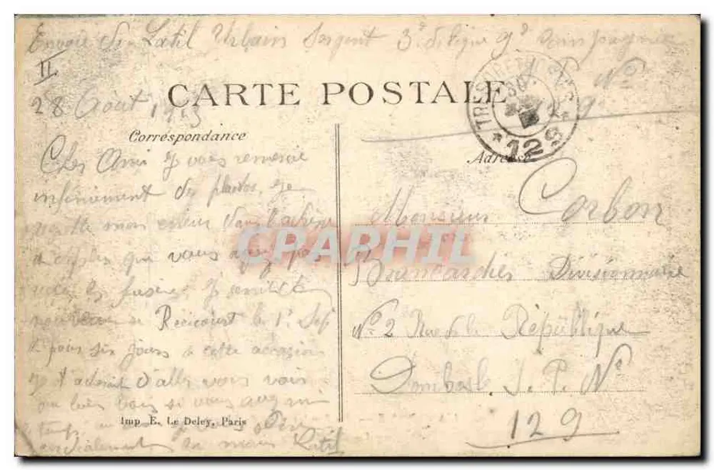 L'ARGONNE — Au Rendez-vous de Chasse — Imp. E. Le Deley, Paris - Rückseite