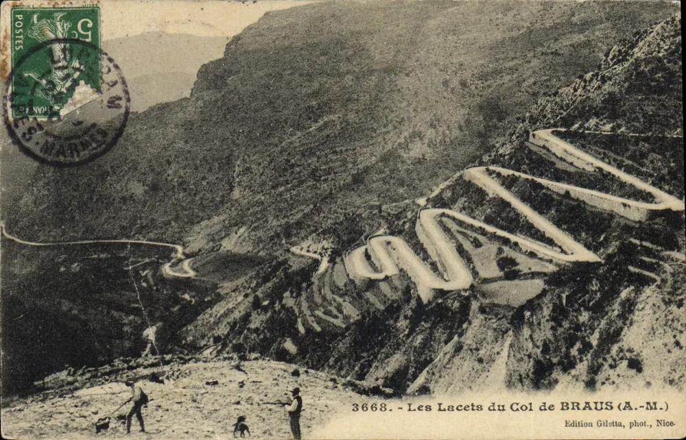 I tornanti del Passo di BRAUS — Edizione Gilsetta, fot., Nice — n° 3668 - Recto
