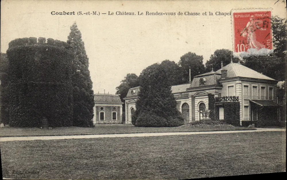 Coubert (S.-et-M.) — Das Schloss. Das Jagd-Treffen und die Kapelle — Édouard Orgais - Vorderseite