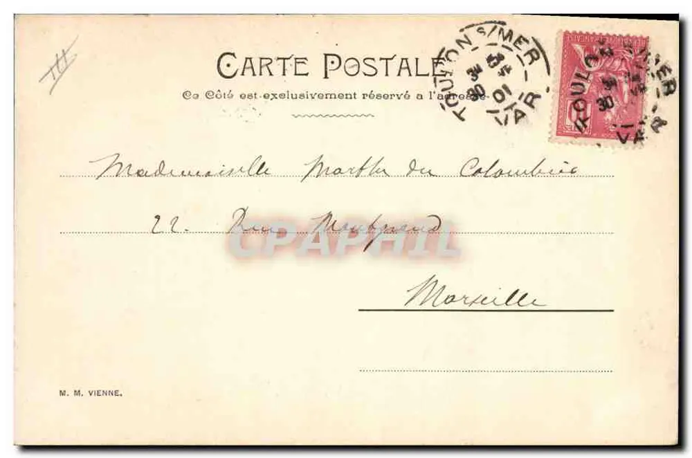 Frauen in orientalischer Kleidung — Garten-Szene — Verlag M. M. Vienne - Rückseite