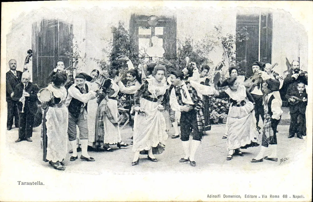 Tarantella — taniec popularny — Adinolfi Domenico, Editore, Via Roma 68, Napoli - Awers