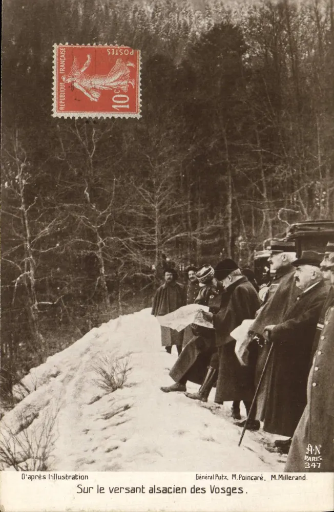 Auf der elsässischen Seite der Vosges — General Putz, Herr Poincaré, Herr Millerand — A. NOYER, Paris, N° 847 - Vorderseite