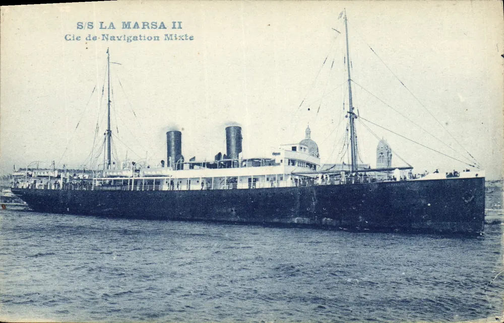 S/S LA MARSAA II — Cie de Navigation Mixte — editor H. Grimaud, Marselha - Frente