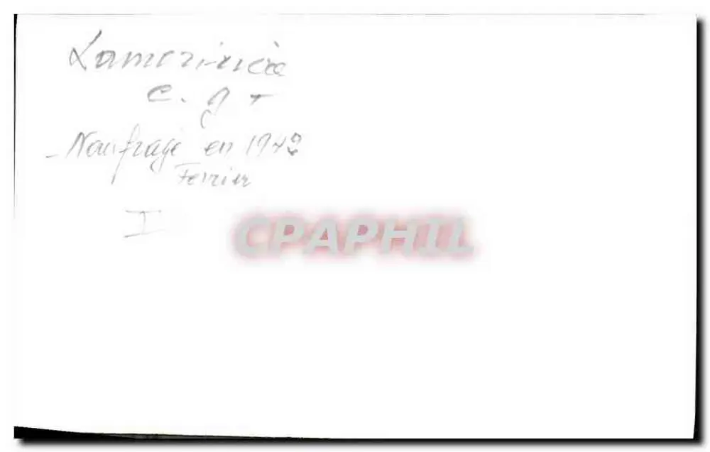 Kamorinicia — Schiffbruch 1942 — Ferin - Rückseite