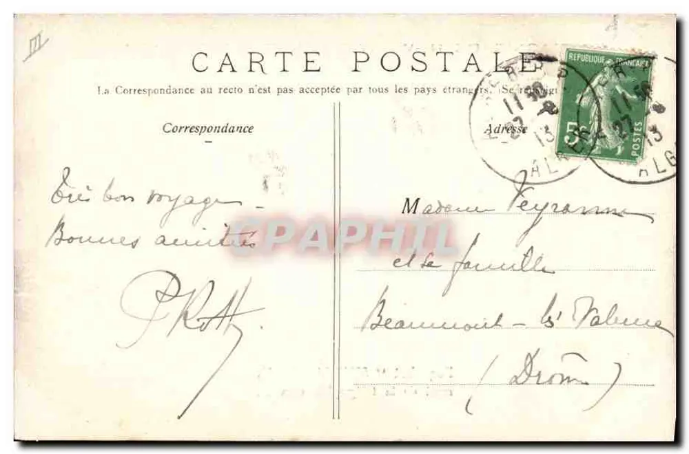 Dampfschiff "Mustapha" — Gemischte Schifffahrts-Gesellschaft (C° Touache) — Verlag: A. & L. G. P. S. in Tanger - Rückseite
