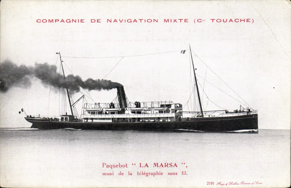 Paquebot "LA MARS A" — Compagnie de Navigation Mixte (Cie Touache) — éditeur A. Aubert & Fils, Paris - Vorderseite