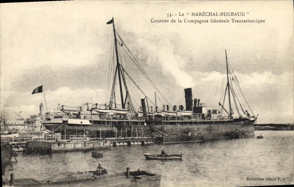 Le "MARÉCHAL-BUGEAUD" — Courrier de la Compagnie Générale Transatlantique — Collection Iddale P. S. - Vorderseite