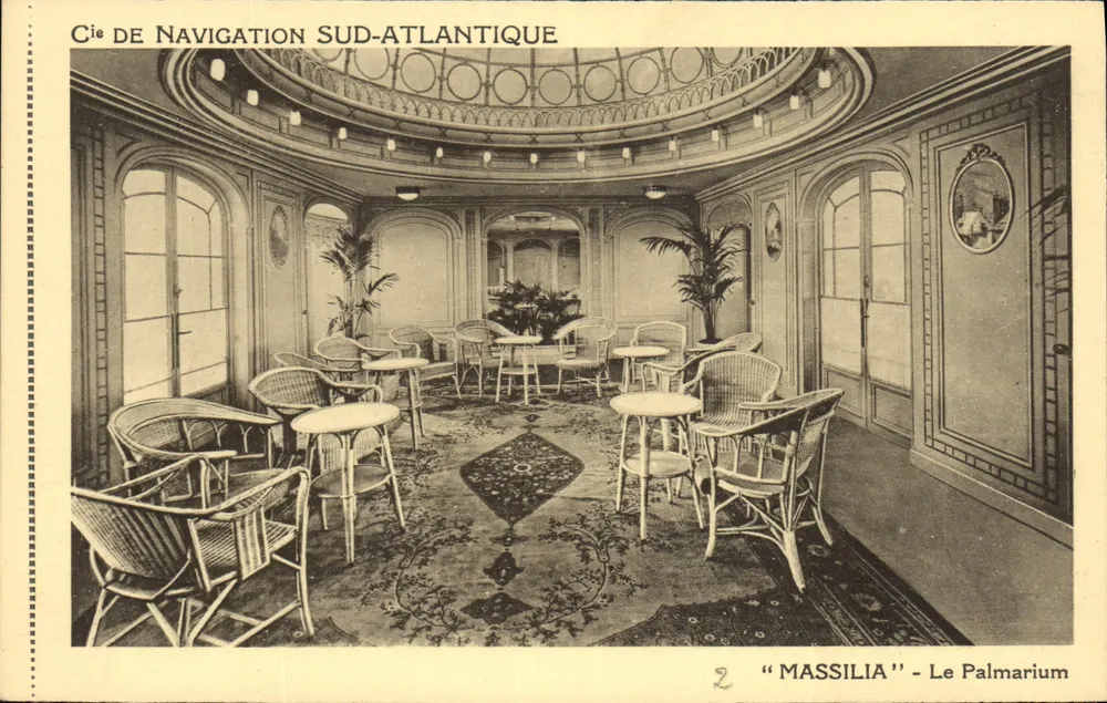 Das Palmarium — Lounge — Cie de Navigation Sud-Atlantique, 'Massilia' - Vorderseite