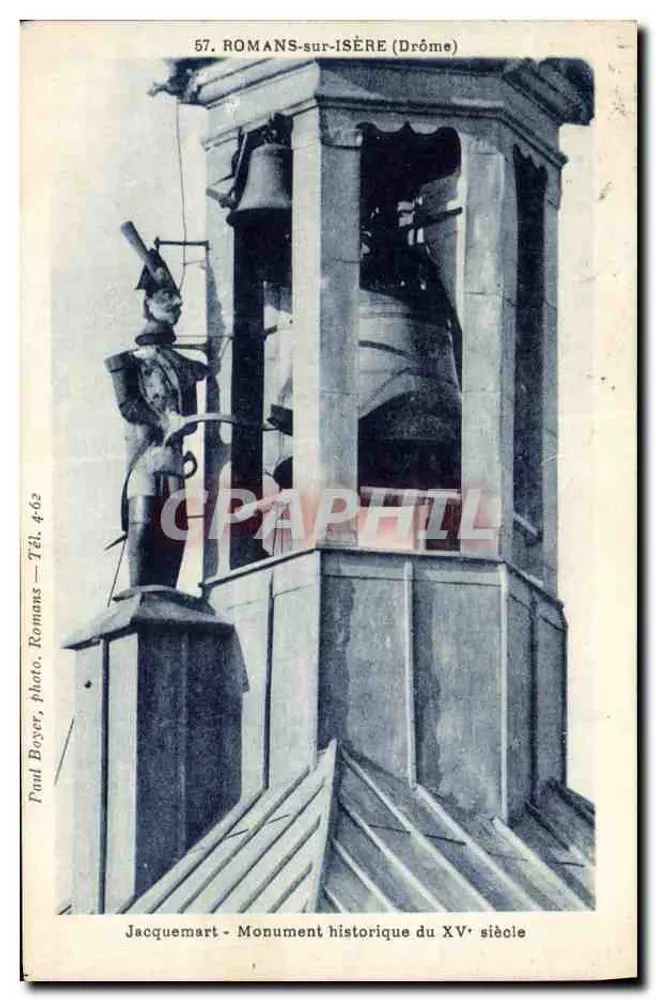 Romans-sur-Isère (Drôme) — campanile storico del XV° secolo — Paul Boyer - Recto