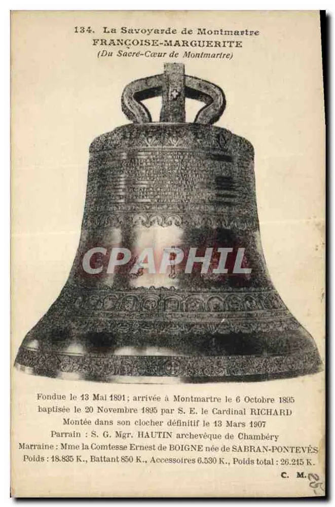 Die Savoyardin von Montmartre — Glocke gegossen 1891, getauft 1895 — Verlag C. M. - Vorderseite