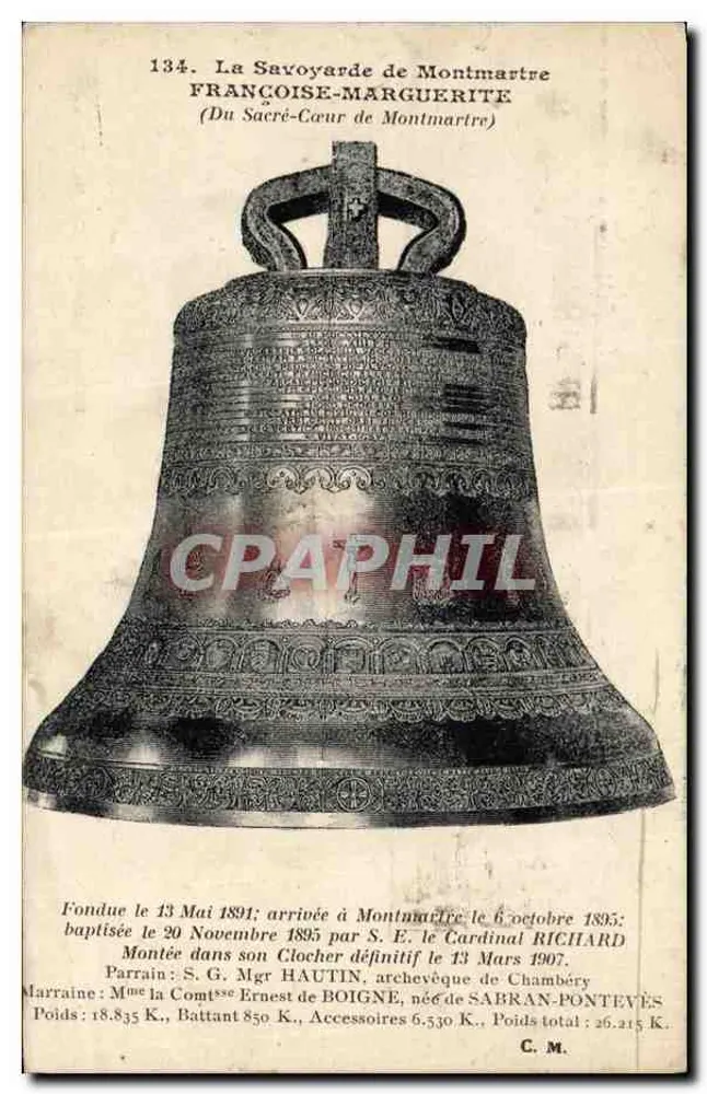 Die Savoyardin von Montmartre — Glocke gesegnet 1895 — Ausgabe C.M. n°134 - Vorderseite