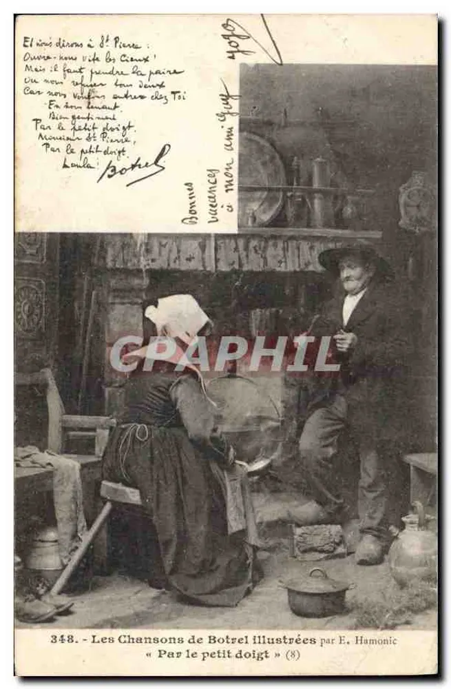 Cena de vida em Saint-Pierre — As Canções de Botrel ilustradas por E. Hamonic — n°348 - Frente