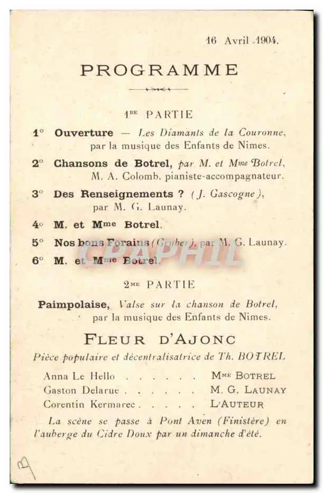 Botrel, Dichter und Liedermacher — Galerie der bretonischen Künstler und Schriftsteller, Nr. 15 — Saint-Jean d'Oréville (Kanada) - Rückseite
