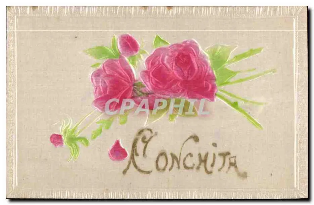 Fleurs de rose — Carte postale espagnole — Éditeur inconnu, n° de série non visible - Recto