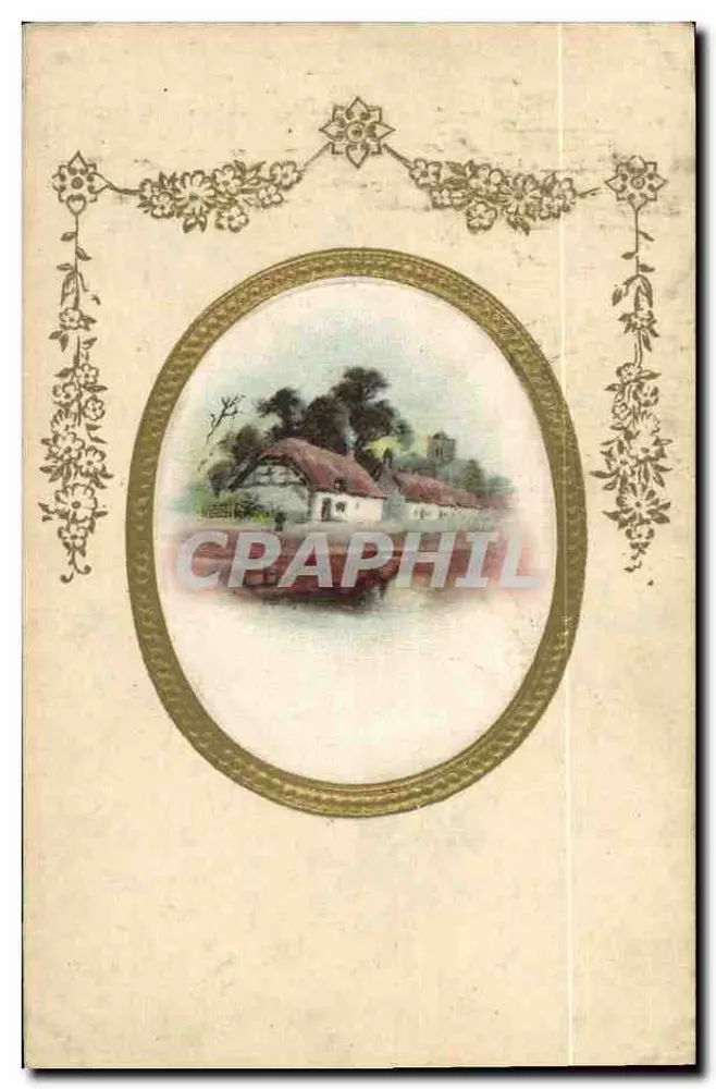 Pittoreskes Dorf — Gekrahmte Ansicht — Edition E. D. B. - Vorderseite