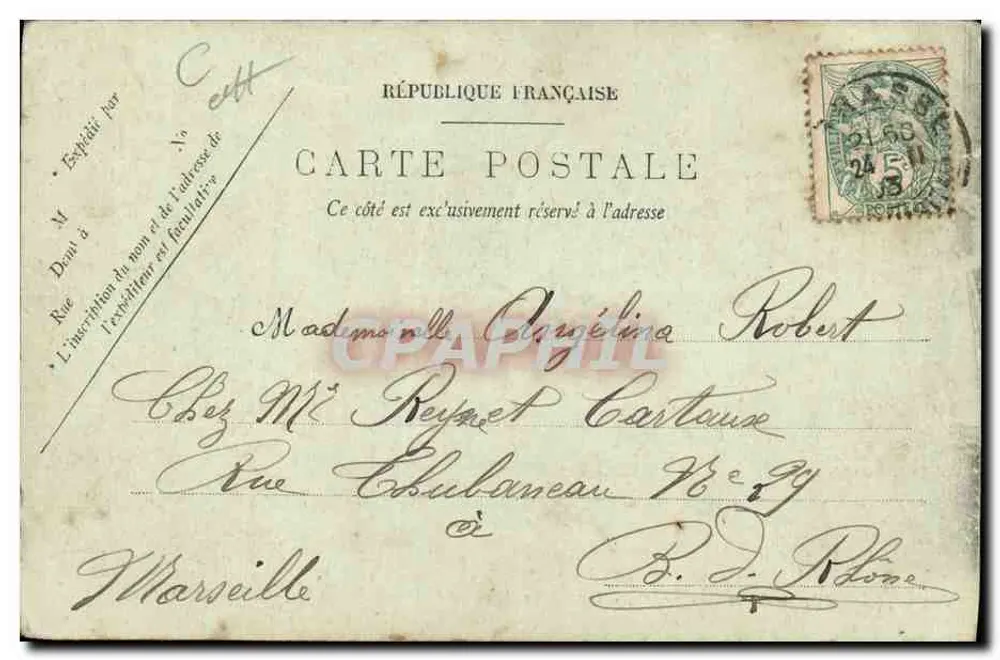 Grasse — Fabrik Lautlier fils — Mimosenblüten in der Parfümerie — Verlag L.L. Ponne à toi, Angèle - Rückseite