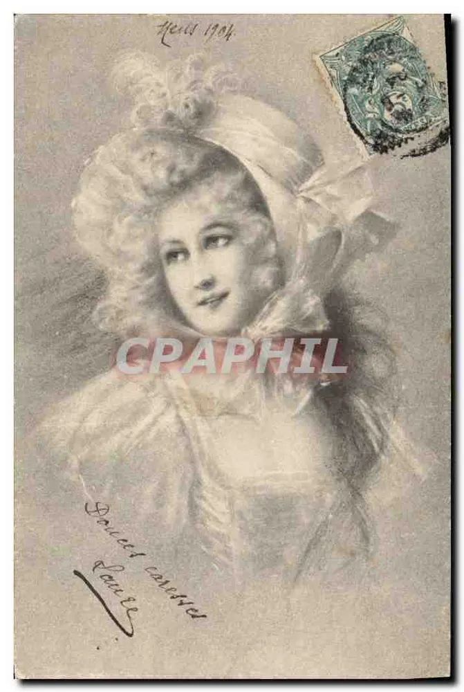Junge Frau in historischem Kleid — Henri 1904 — Verlag nicht sichtbar - Vorderseite