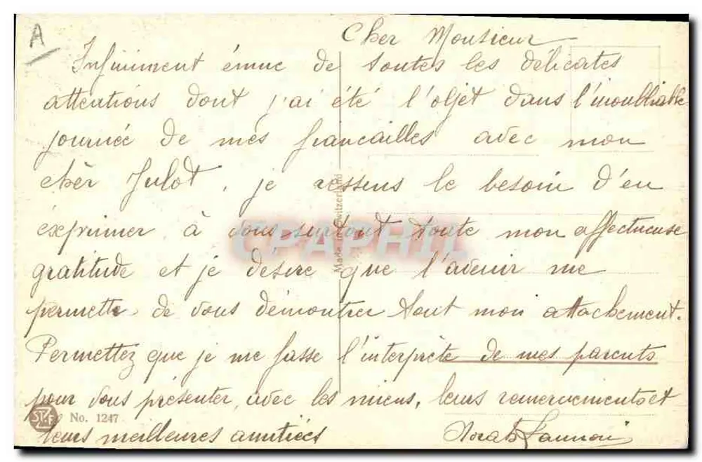 Rosas amarelas — aquarela — E. Vlais — n° 1247 - Verso