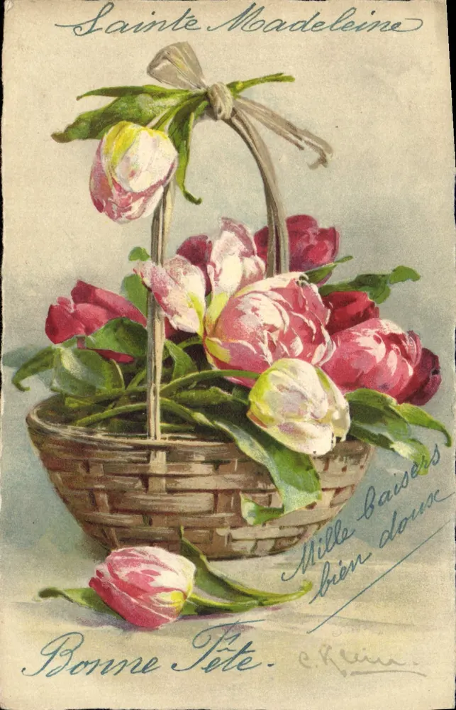 Arranjo de tulipas — Santa Madeleine — editor não visível - Frente