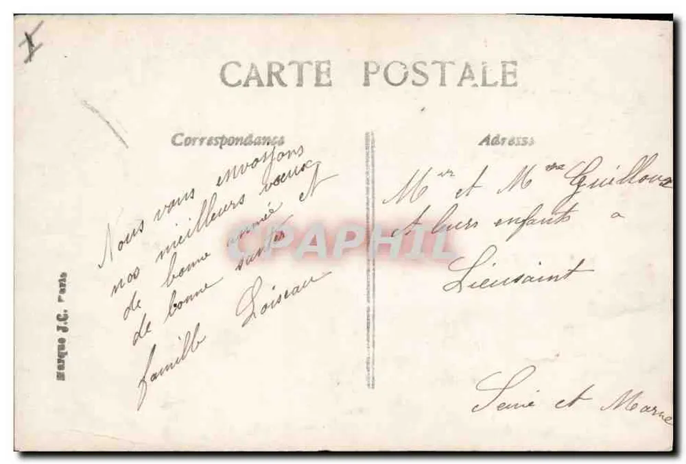 Frau und Hund am Fenster — Frohe Weihnachten — Verlag J.C. Paris, Nr. 3175 - Rückseite