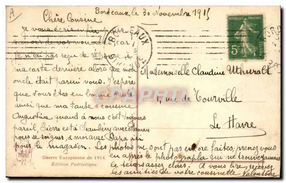 Geral francês — retrato militar — Edição Patriotique - Verso