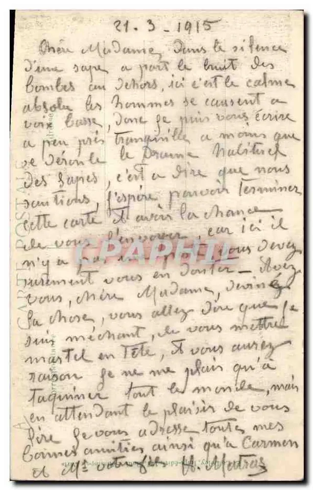 Französischer General — Kommandant der britischen Armee — Verlag E.P.D. n° 14 - Rückseite