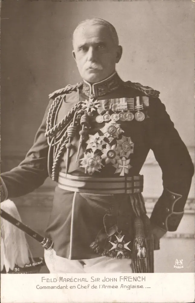 Feldmarschall Sir John French — Kommandant der britischen Armee — Foto. Russel, Paris - Vorderseite