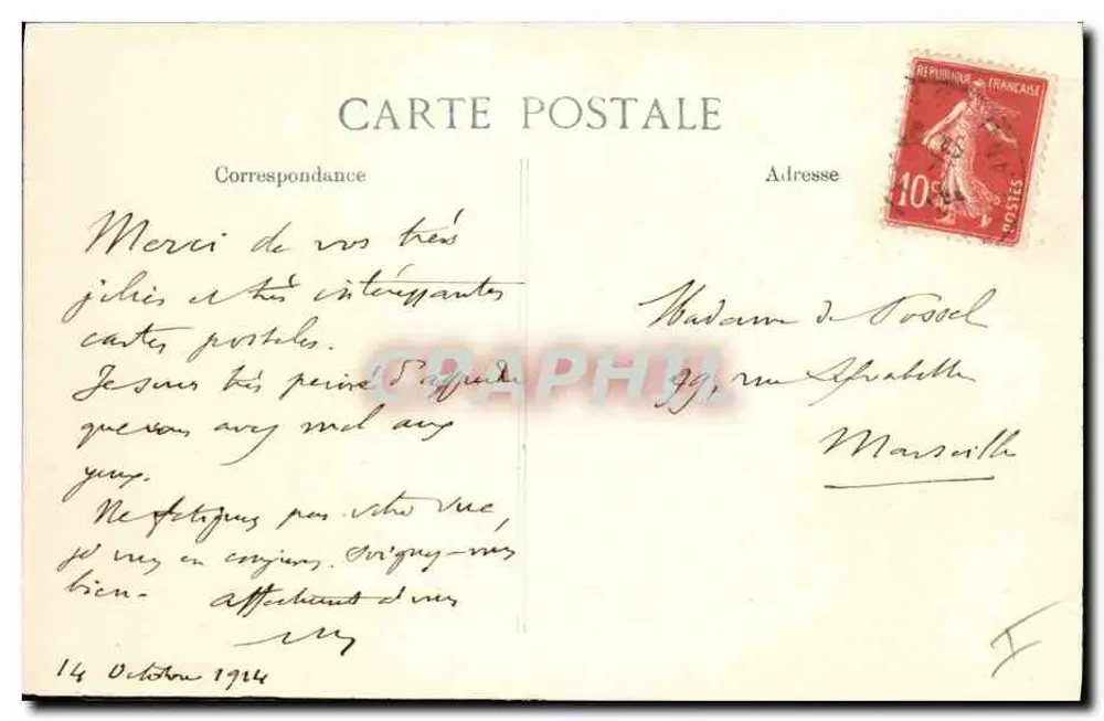 General French — Kommandant der britischen Armee — Verleger E.D. - Rückseite