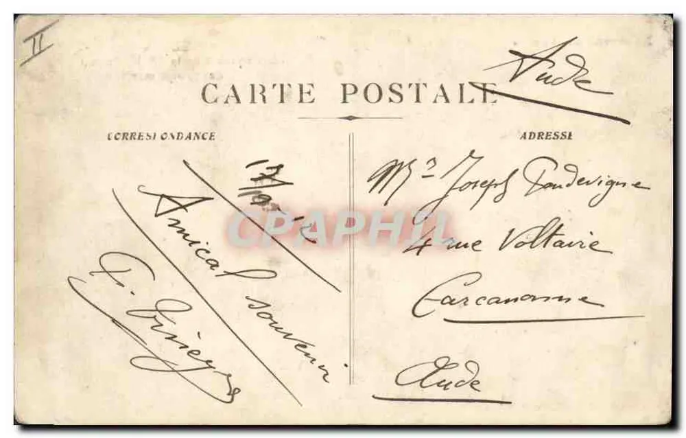 Paquebot Médie — traversée en mer agitée — éditeur H. Grimaud & Cie, Rue Mazenod - Marseille - Verso
