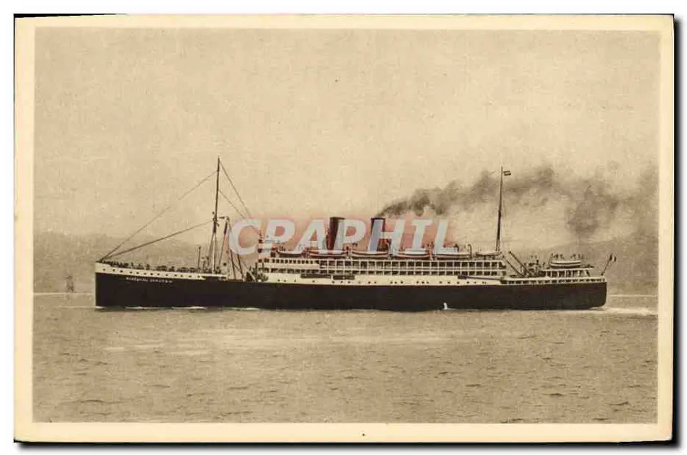 S/S Marschall Lyautey — Dampfer der Compagnie Paquet — Verlag in Marseille - Vorderseite