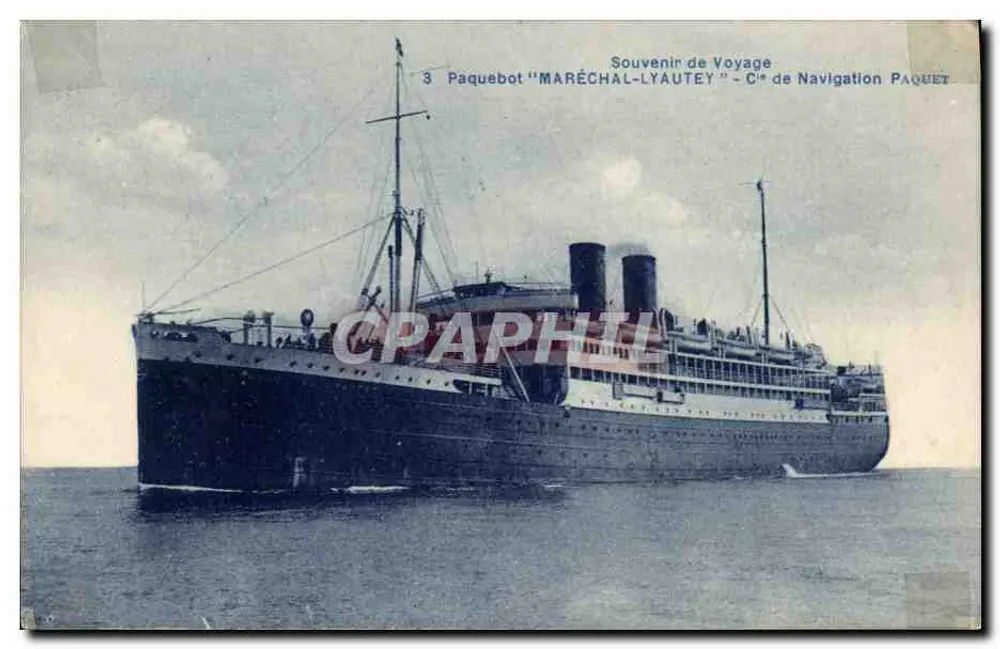 Dampfschiff "MARÉCHAL-LYAUTEY" — Reederei Paquet — Verlag C. Dangu - Vorderseite