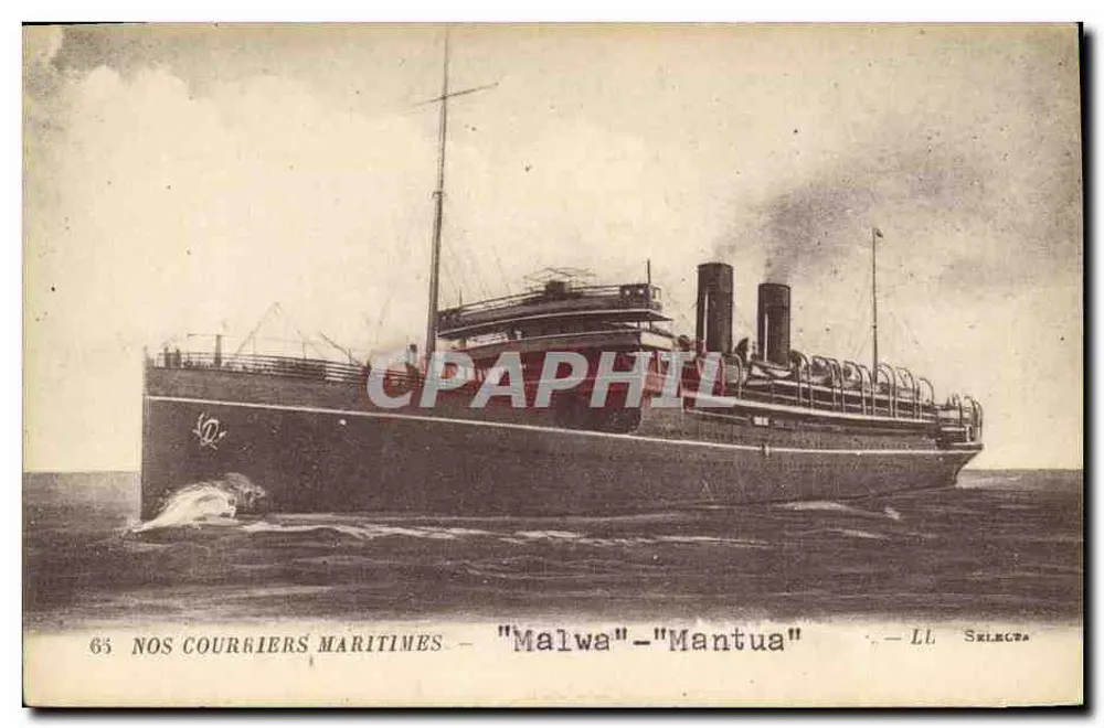 Nossos Correios Marítimos — "Malwa" — "Mantua" — LL. Skelcza - Frente