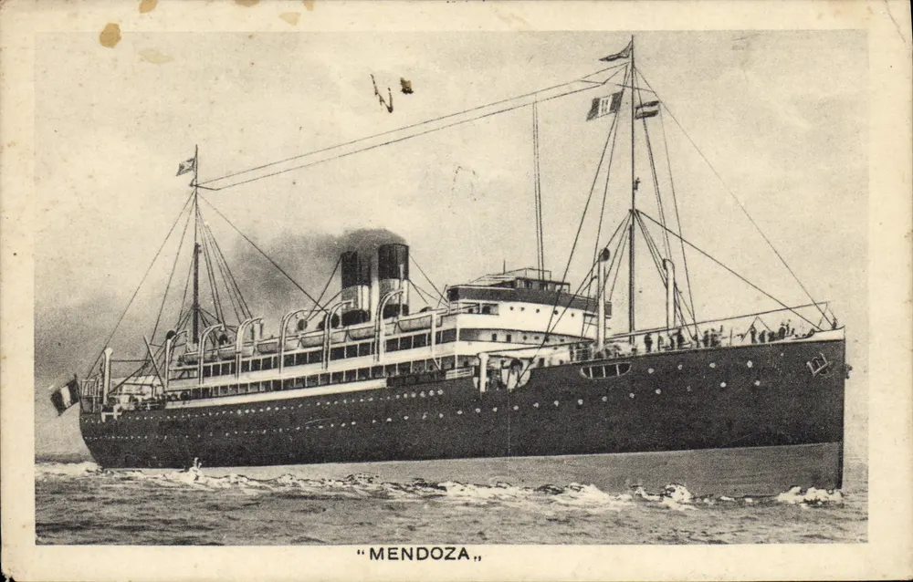 Pałacowiec "MENDOZA" — ilustracja morska — Wyd. F. Cali - Genova, n° 01930 - Awers